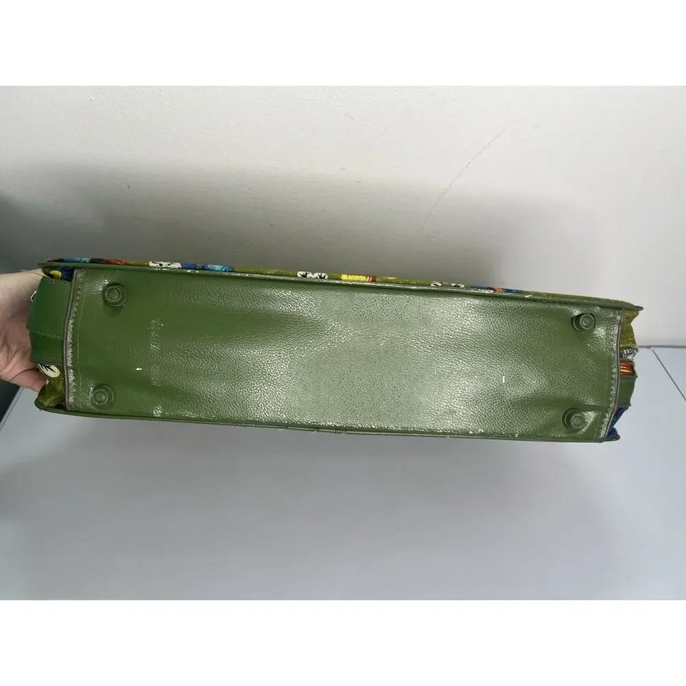 Vintage 1960s Floral Green Bantam Travel Bag Suitcase Retro Mod